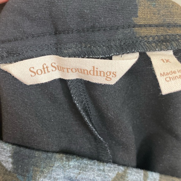 Soft Surroundings NWT women’s plus size 1X print straight leg ankle pants - Picture 2 of 6